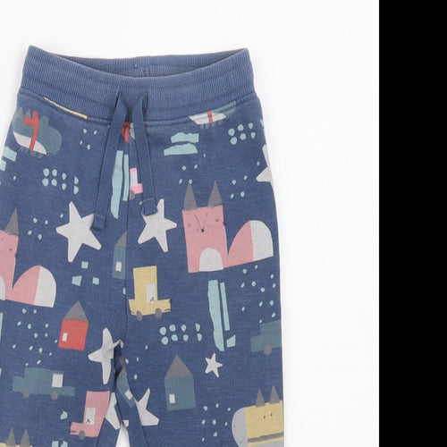 NEXT Baby Blue Geometric Coir Cropped Trousers Size 18-24 Months  Drawstring