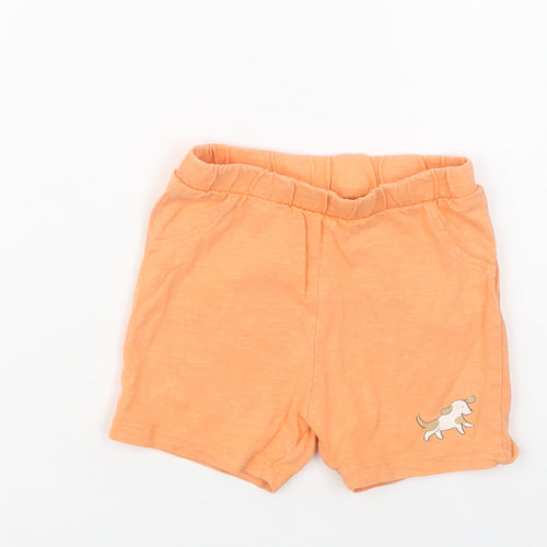 M&S Baby Orange  Cotton Cropped Trousers Size 9-12 Months   - Puppy