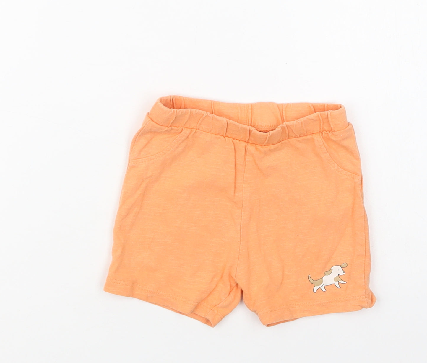 M&S Baby Orange  Cotton Cropped Trousers Size 9-12 Months   - Puppy