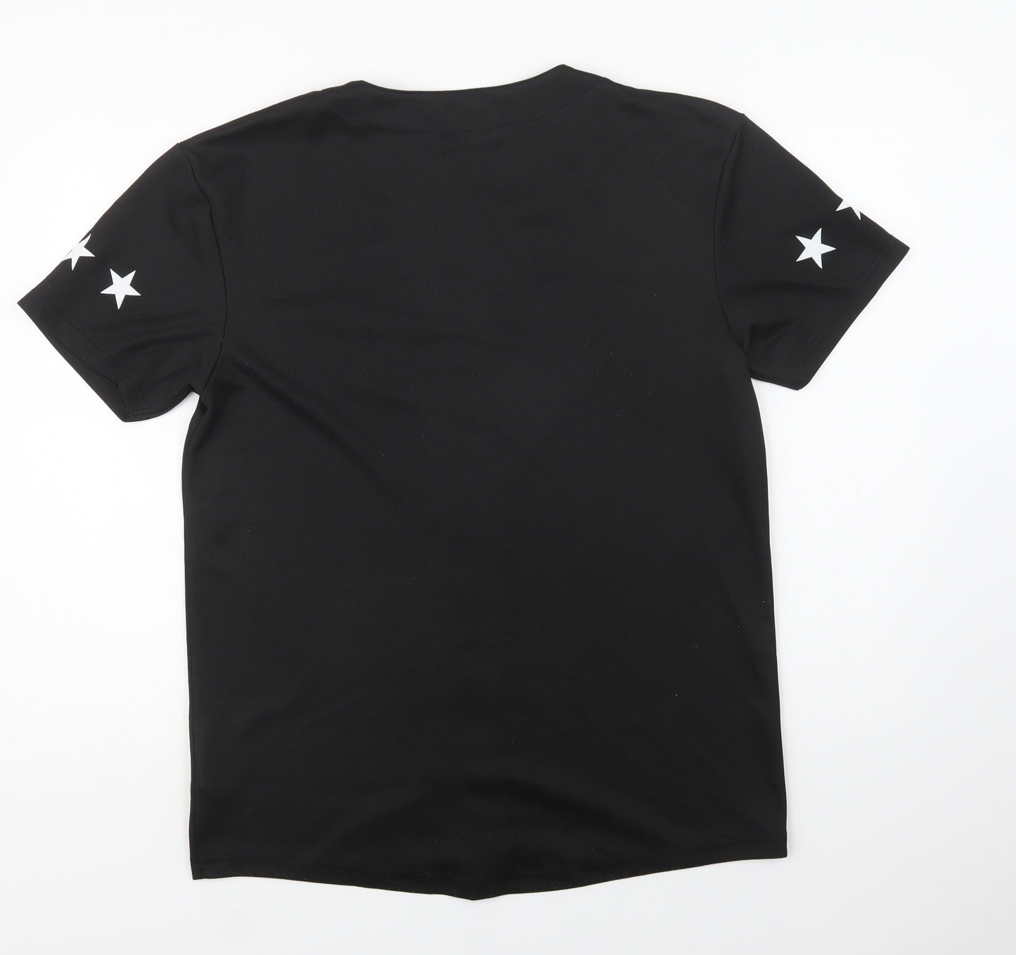 Topman Mens Black  Polyester  T-Shirt Size M V-Neck  - Oregon