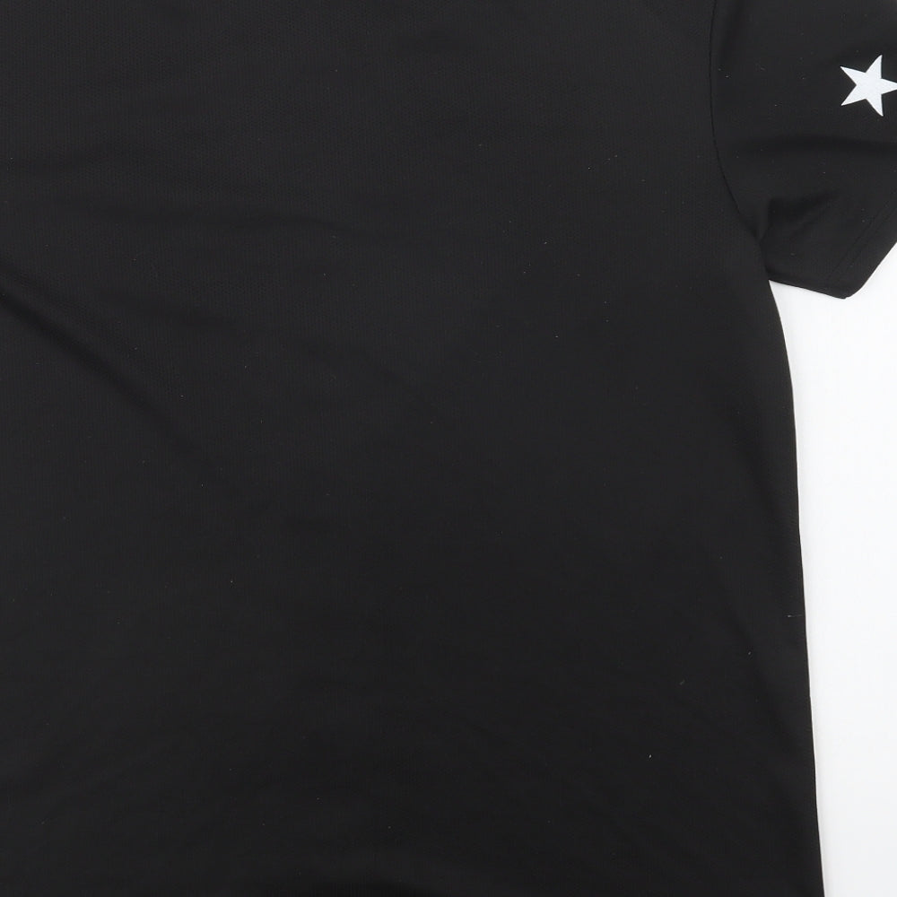 Topman Mens Black  Polyester  T-Shirt Size M V-Neck  - Oregon