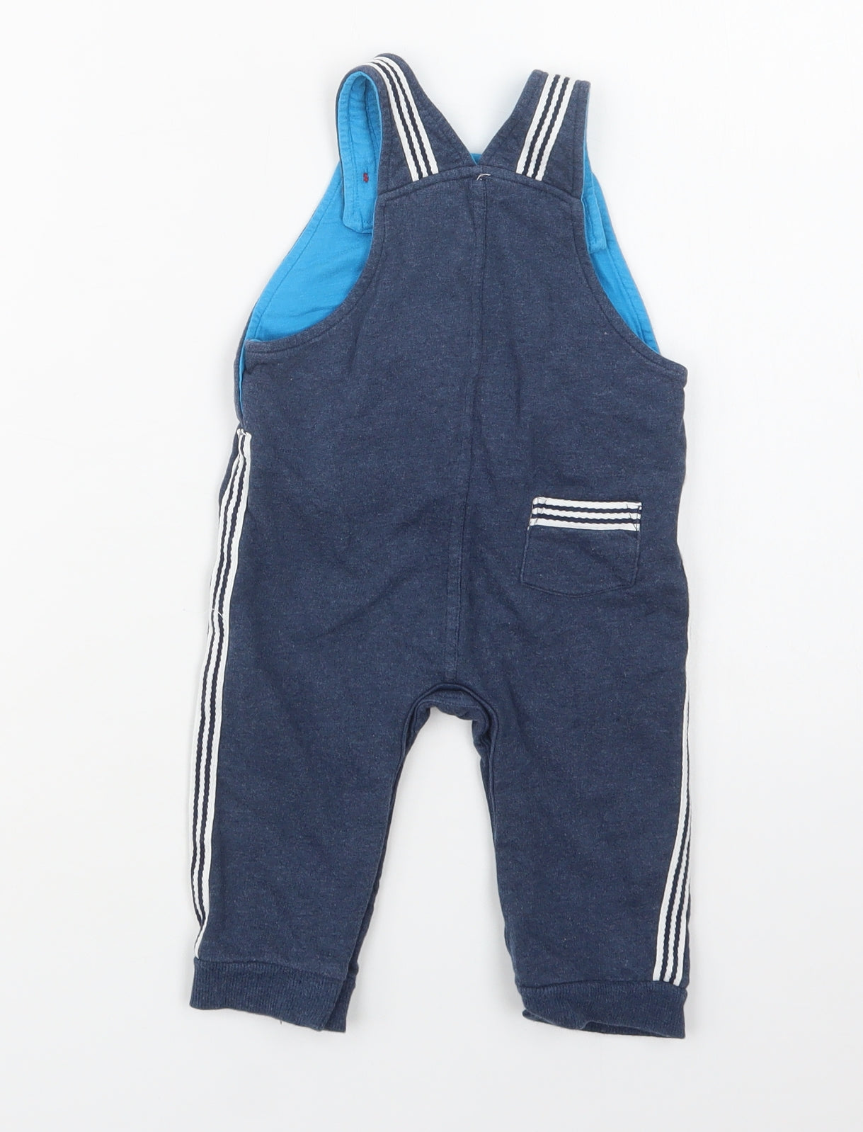 Debenhams Baby Blue  Cotton Jogger Trousers Size 9-12 Months  Button - Fire Engine
