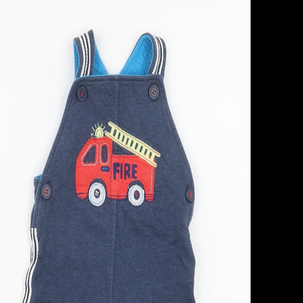 Debenhams Baby Blue  Cotton Jogger Trousers Size 9-12 Months  Button - Fire Engine
