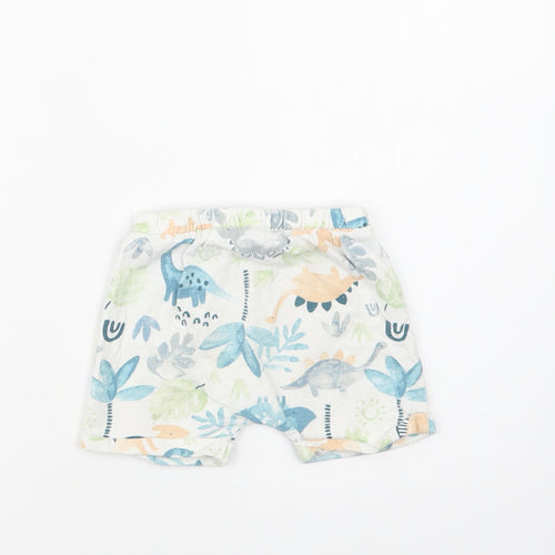 TU Baby White Floral Cotton Cropped Trousers Size 9-12 Months   - Dinosaurs