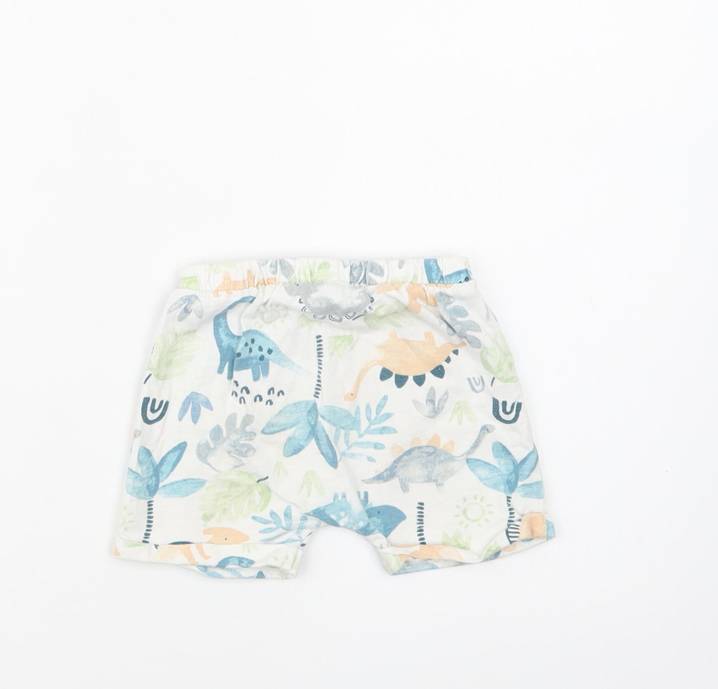 TU Baby White Floral Cotton Cropped Trousers Size 9-12 Months   - Dinosaurs