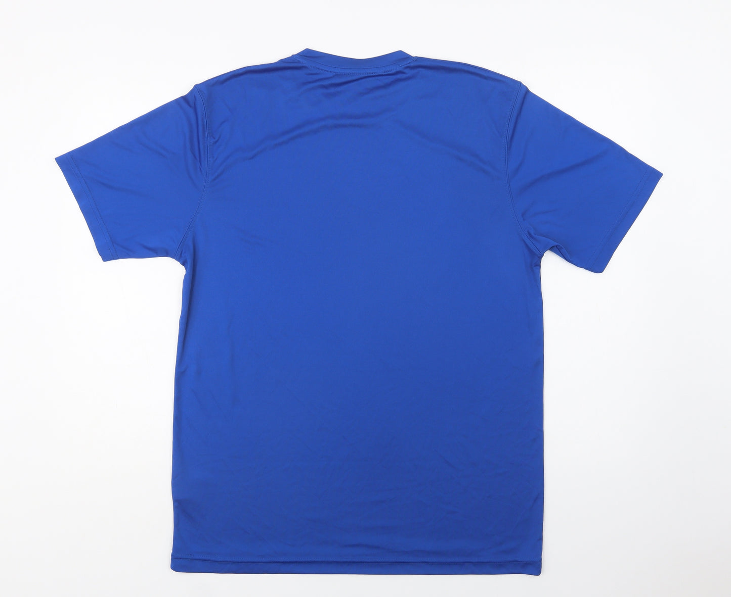 Preworn Mens Blue  Polyester Basic T-Shirt Size M Crew Neck