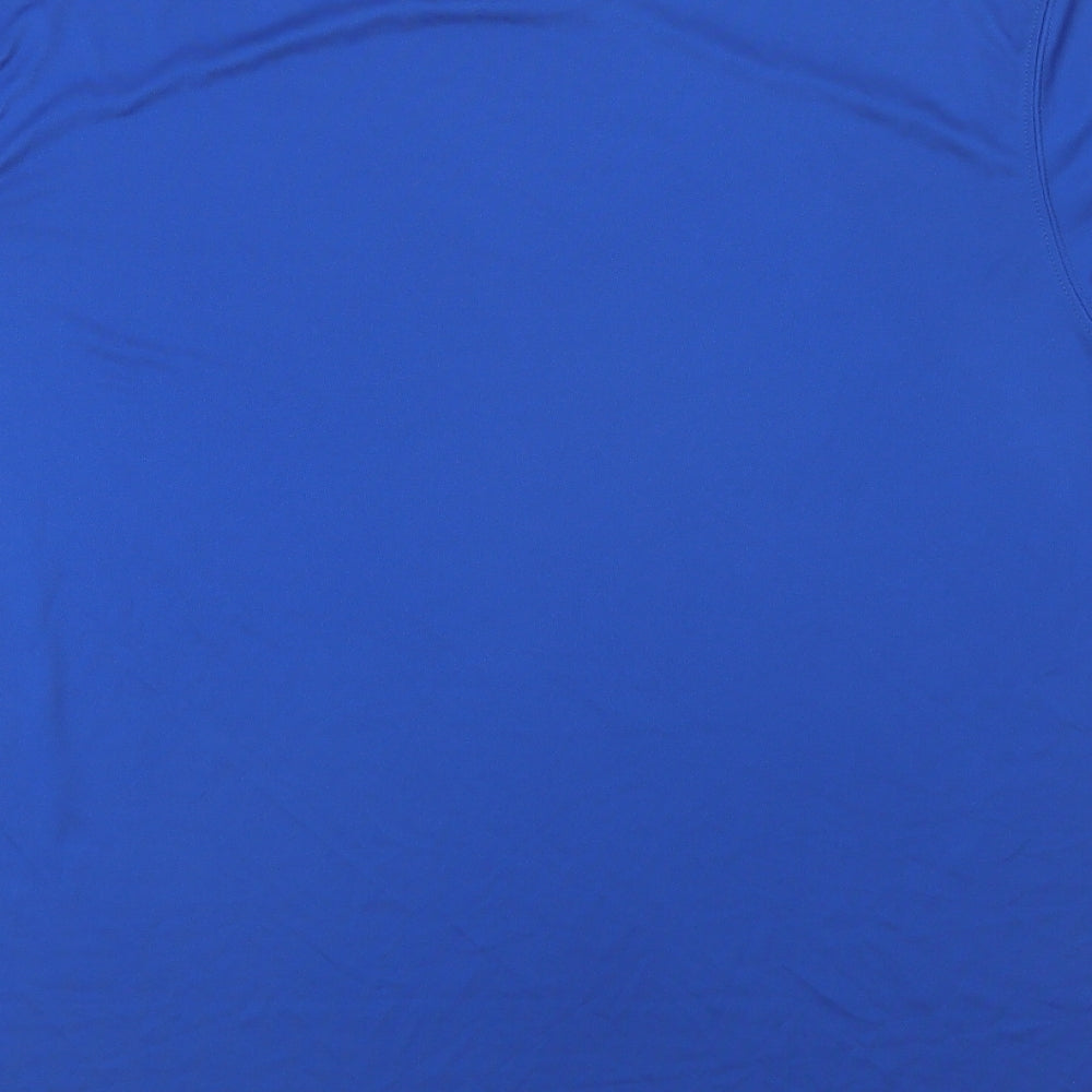 Preworn Mens Blue  Polyester Basic T-Shirt Size M Crew Neck