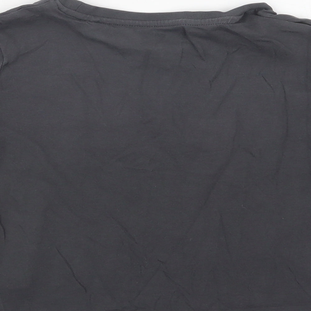 TU Boys Grey  Cotton Basic T-Shirt Size 3-4 Years Crew Neck  - High Five