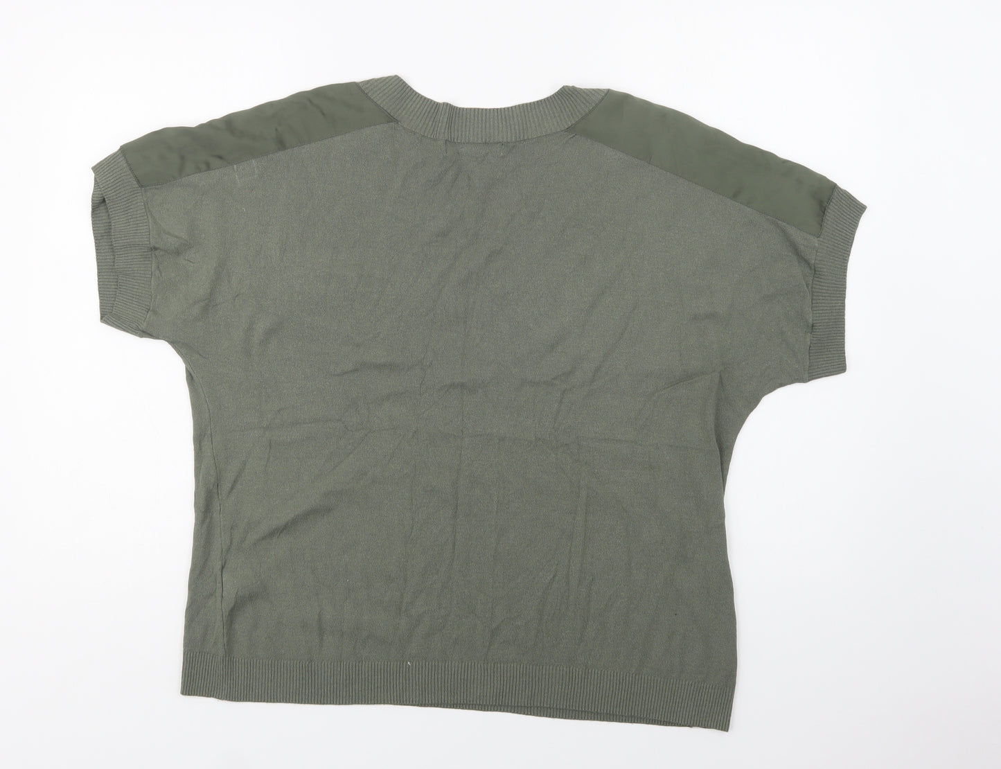 NEXT Womens Green V-Neck  Viscose Pullover Jumper Size L