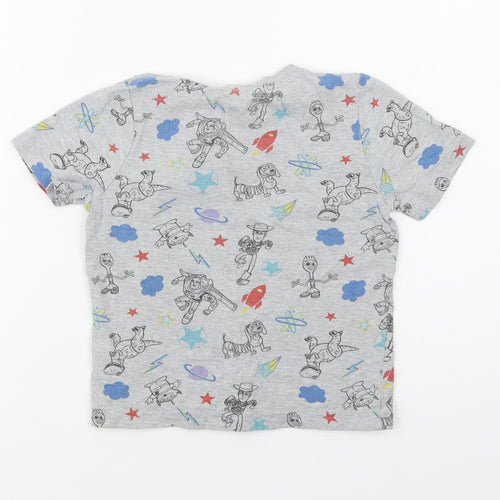 Nutmeg Girls Grey Geometric Cotton Basic T-Shirt Size 3-4 Years Crew Neck  - Toy Story 4