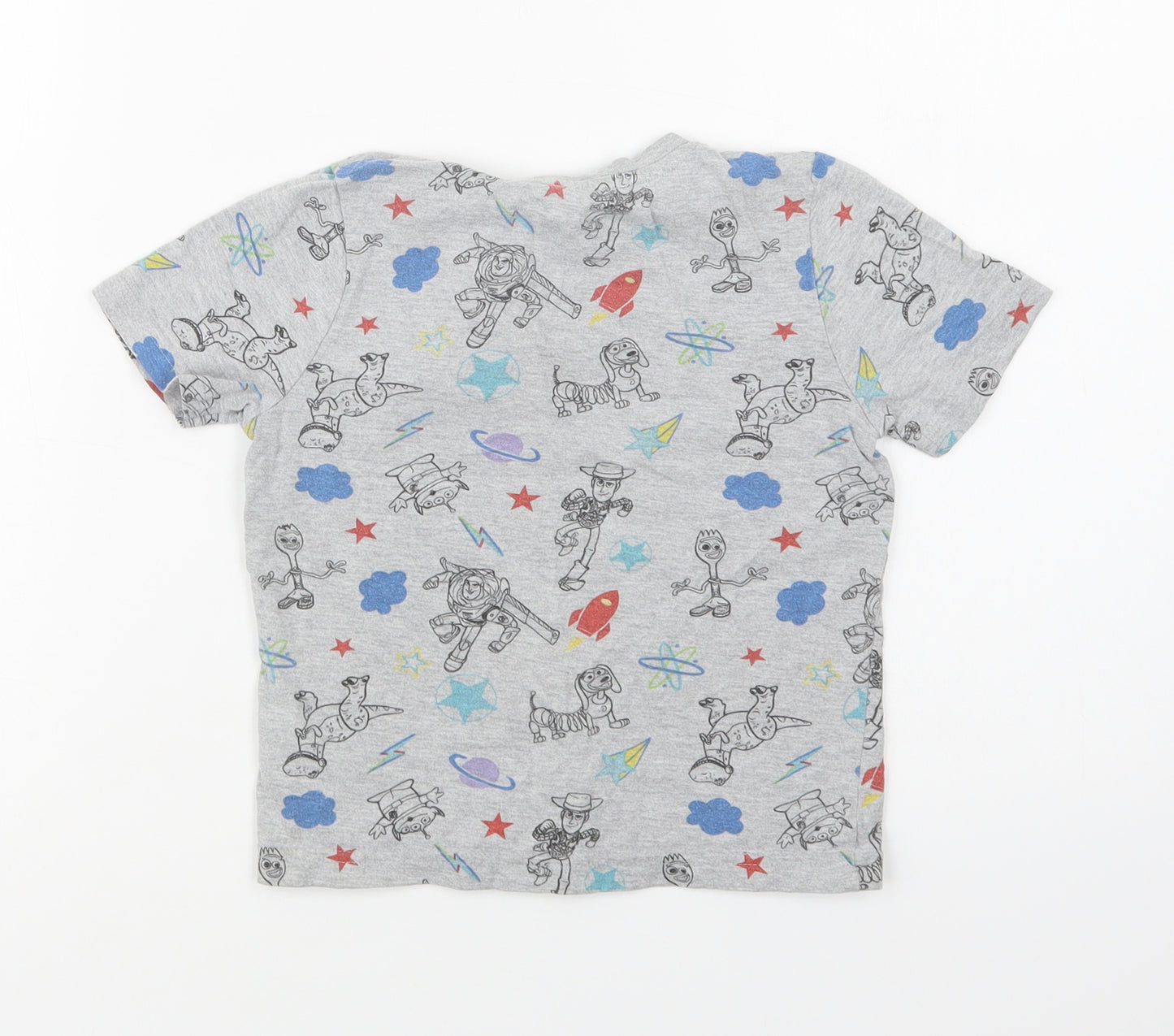 Nutmeg Girls Grey Geometric Cotton Basic T-Shirt Size 3-4 Years Crew Neck  - Toy Story 4
