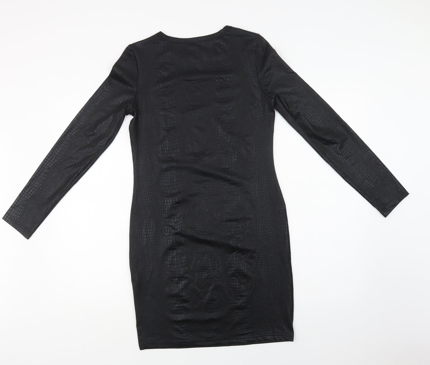 SheIn Womens Black Animal Print Polyester Bodycon  Size L  Crew Neck