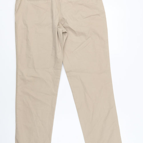F&F Womens Beige  Cotton Chino Trousers Size 8 L29 in Regular Button