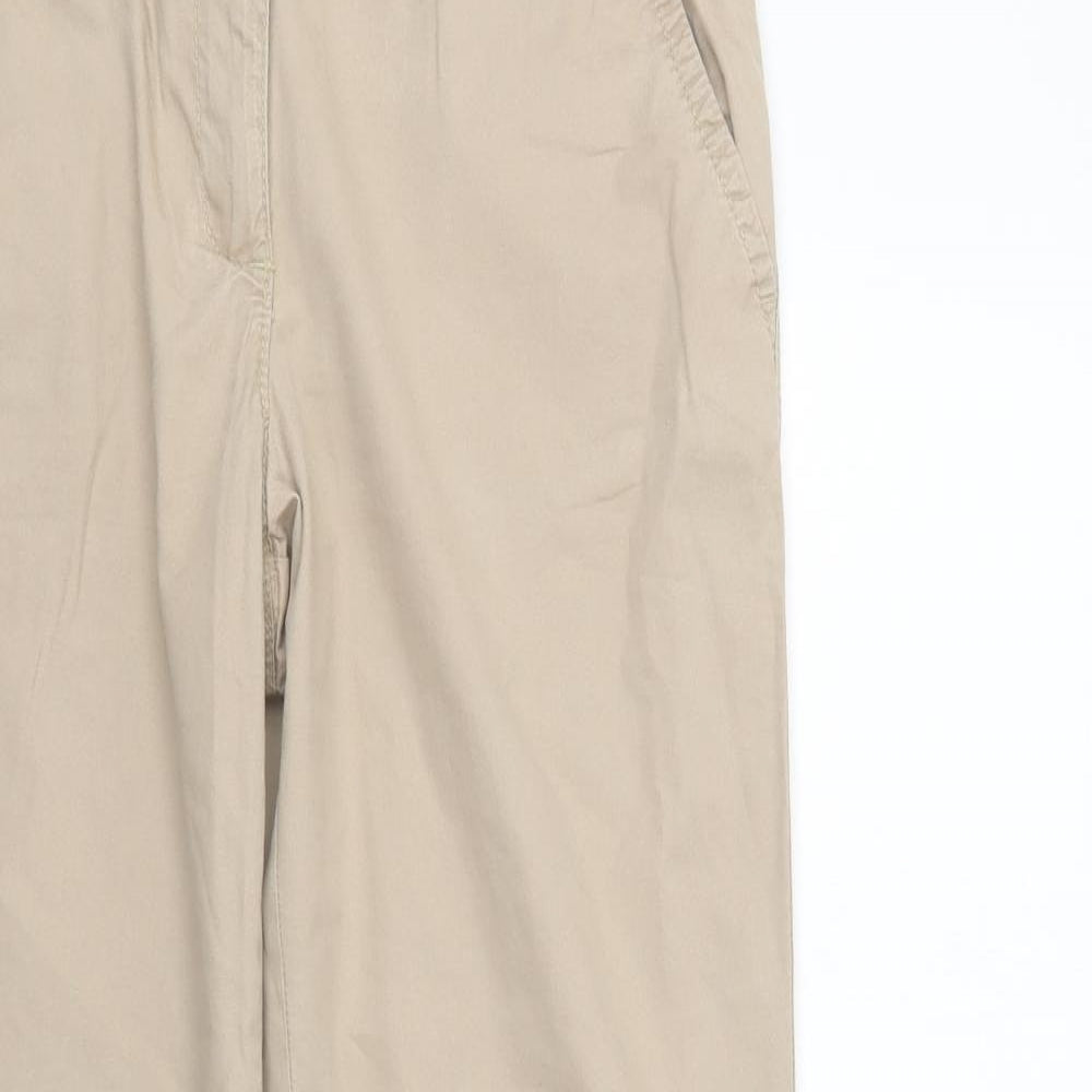 F&F Womens Beige  Cotton Chino Trousers Size 8 L29 in Regular Button