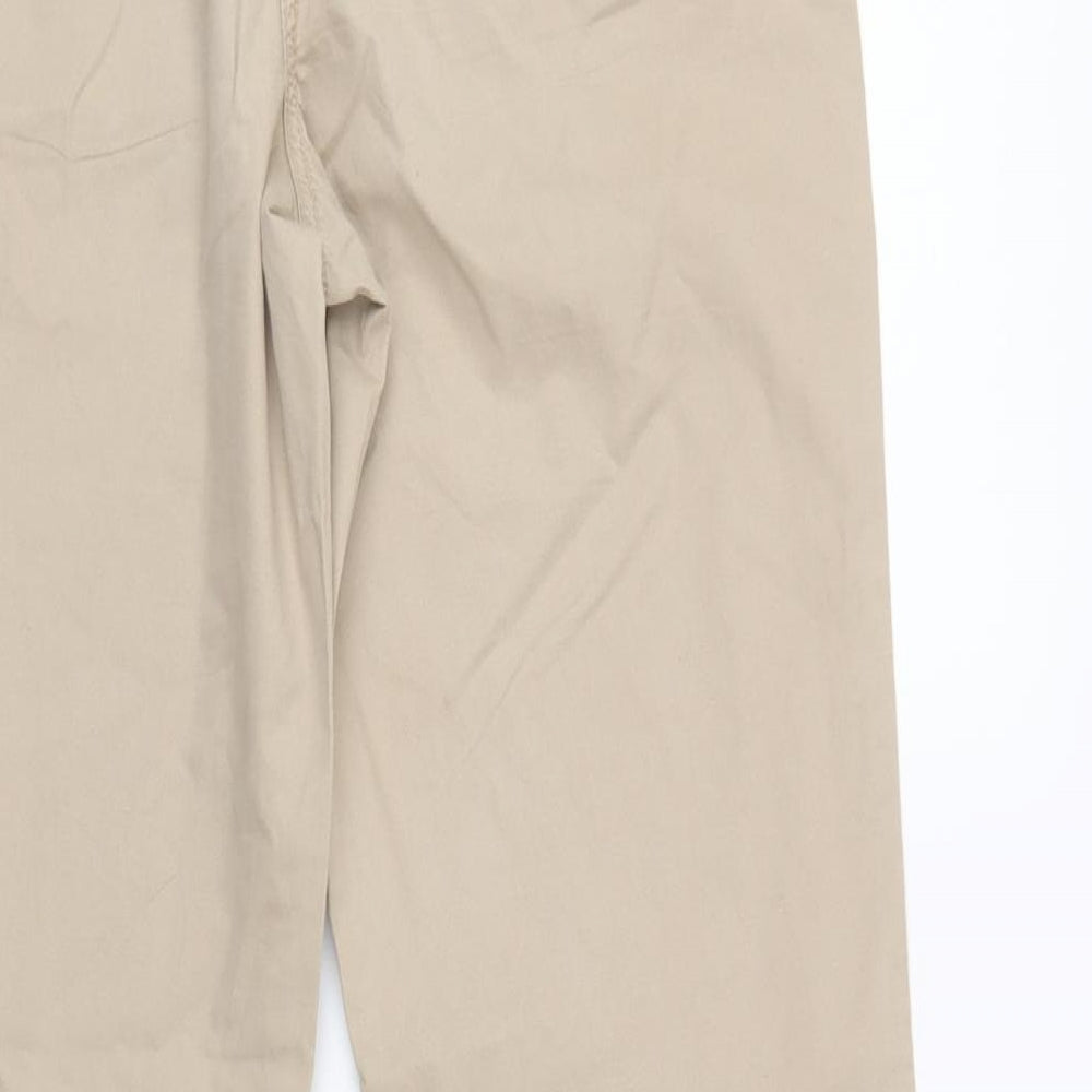F&F Womens Beige  Cotton Chino Trousers Size 8 L29 in Regular Button