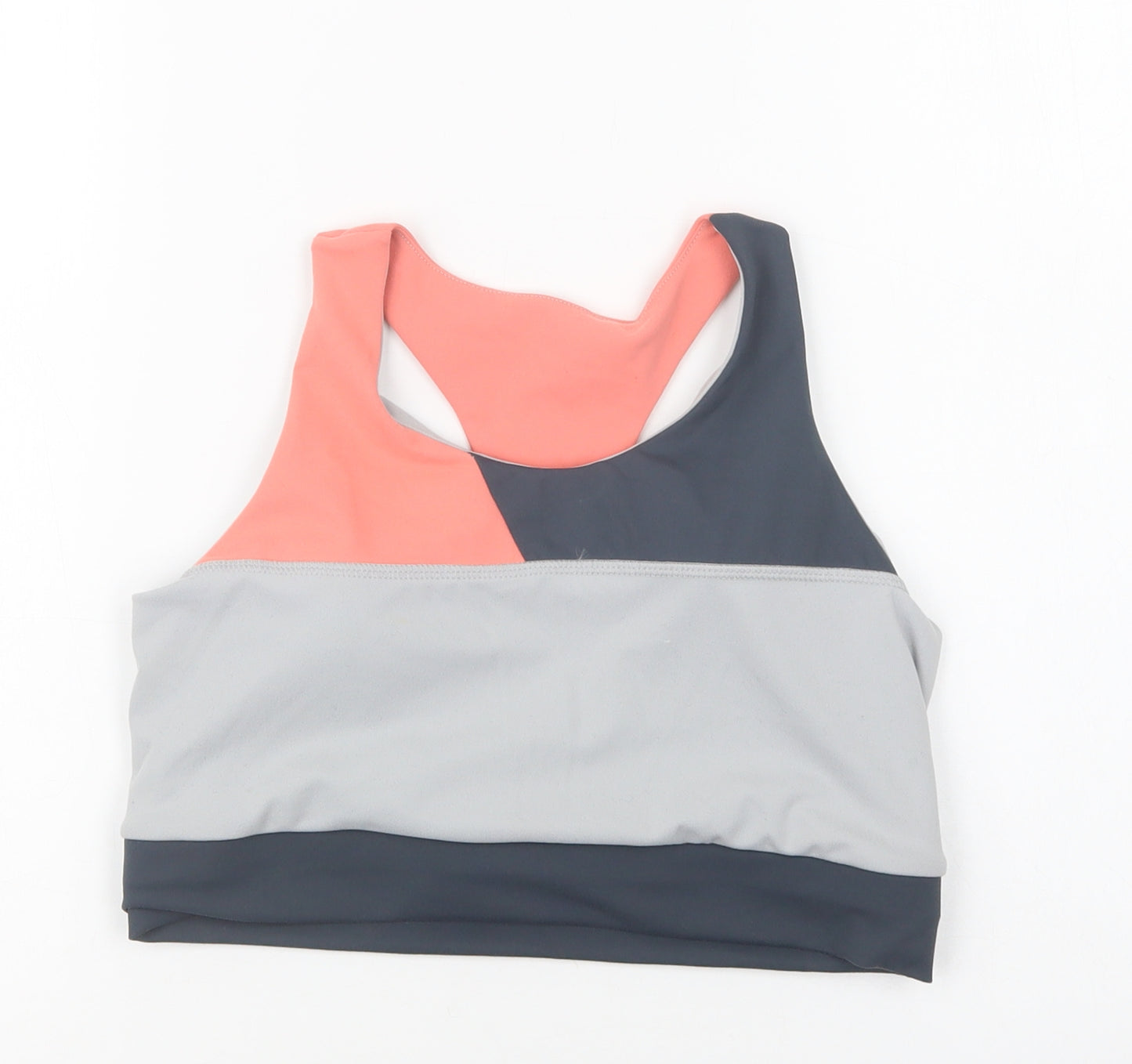 Primark Womens Grey Colourblock Polyester Cropped Tank Size 12 Scoop Neck  - Sports Bra