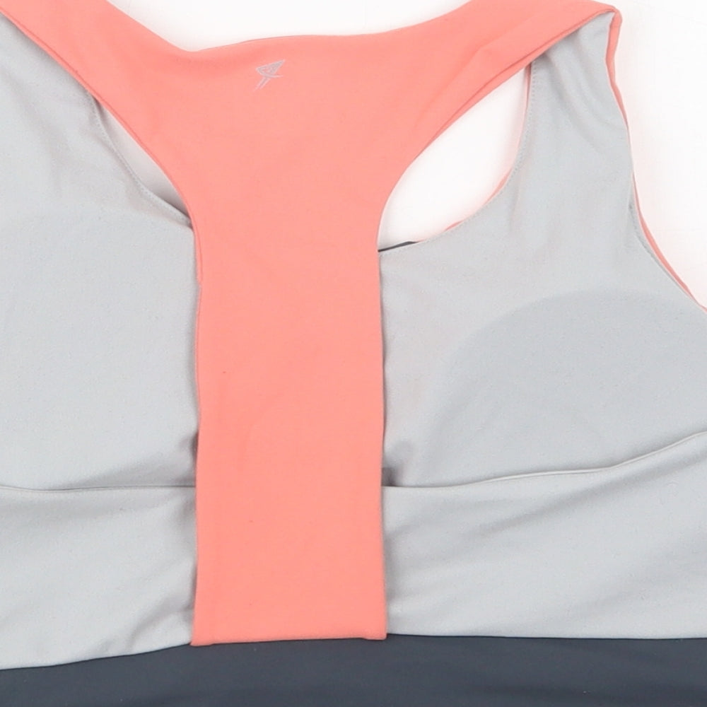 Primark Womens Grey Colourblock Polyester Cropped Tank Size 12 Scoop Neck  - Sports Bra
