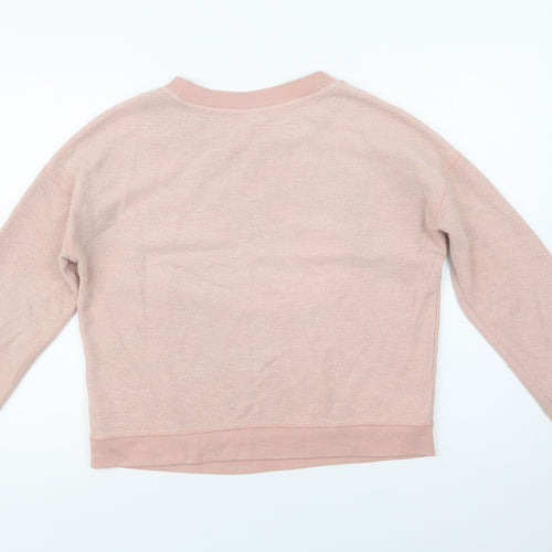 Topshop Womens Pink  Cotton Pullover Sweatshirt Size 6