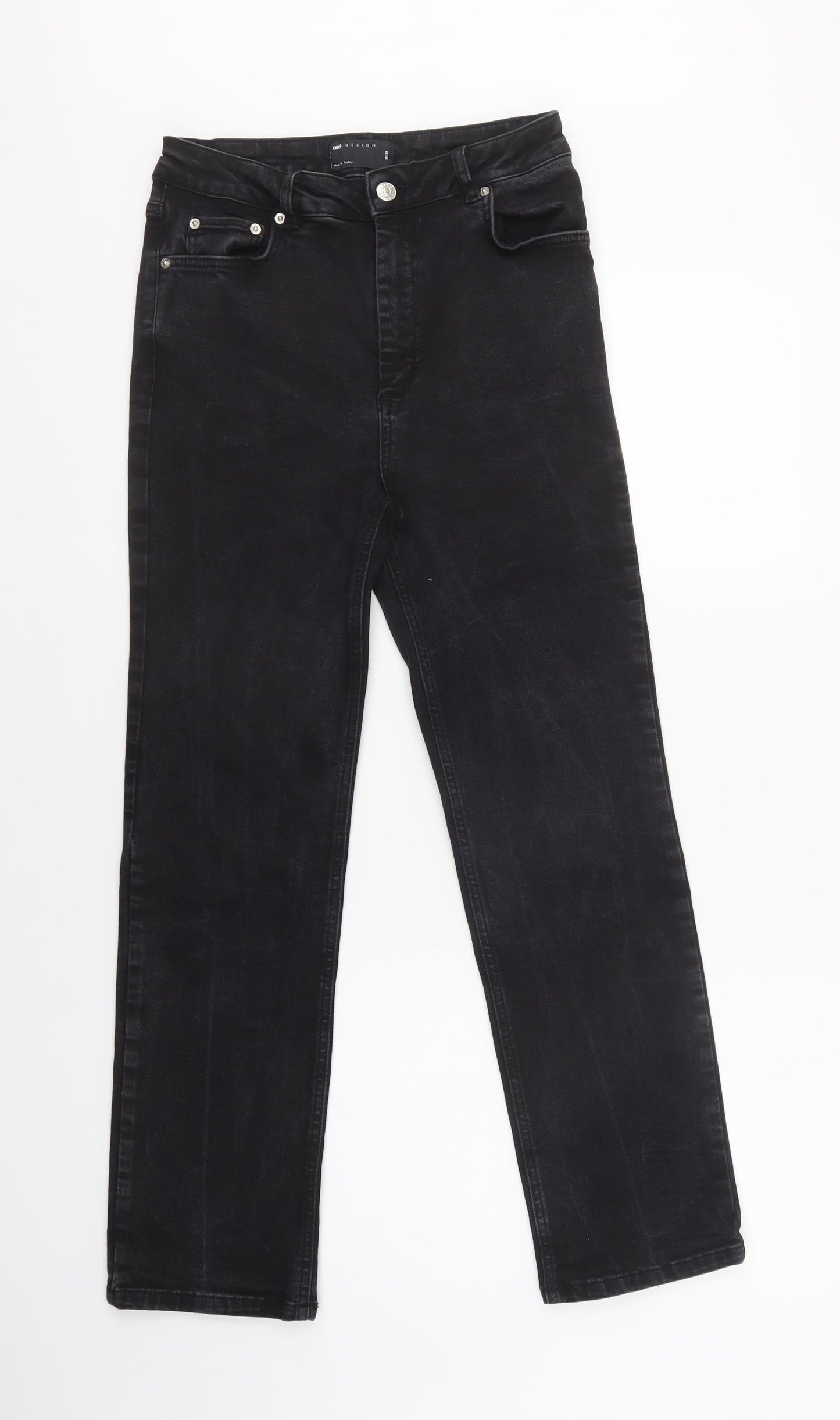 ASOS Womens Black  Cotton Straight Jeans Size 28 L32 in Regular Button