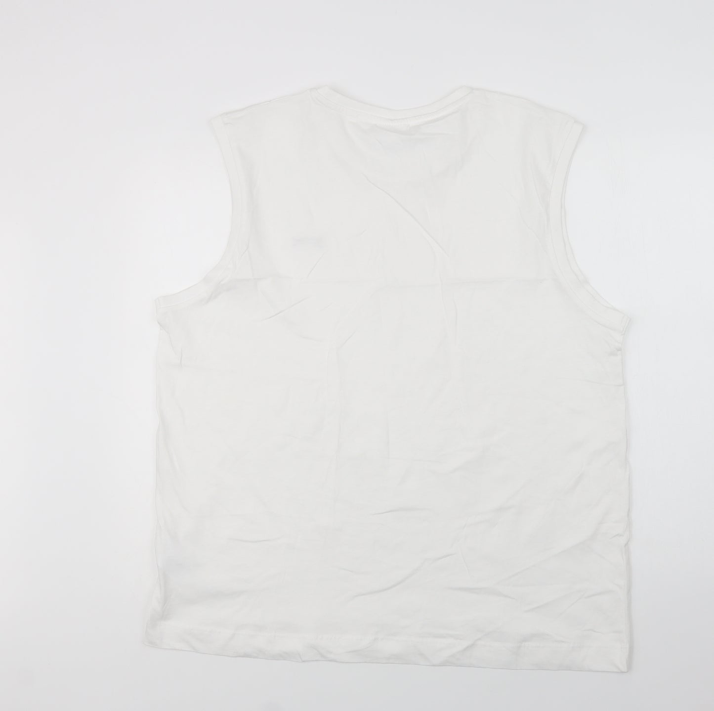 Slazenger Mens White  Cotton  T-Shirt Size 2XL Crew Neck