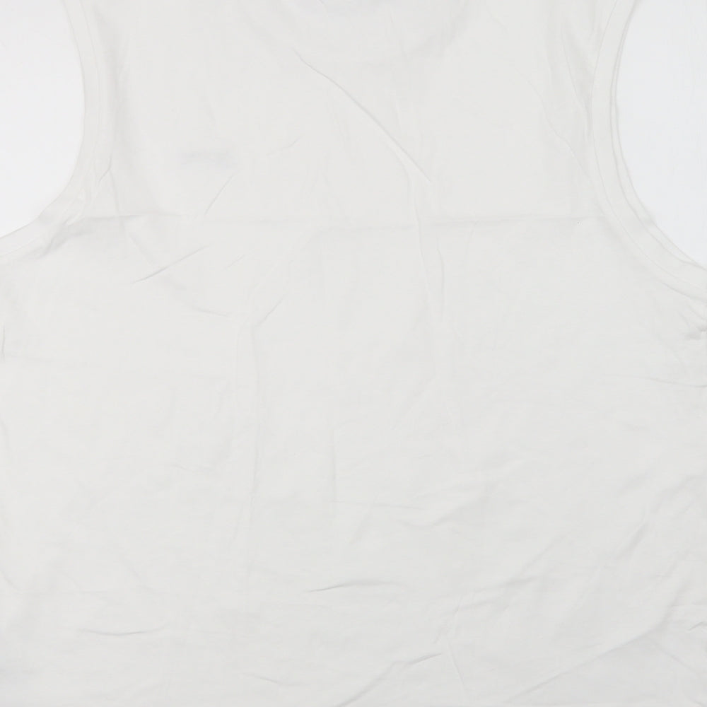 Slazenger Mens White  Cotton  T-Shirt Size 2XL Crew Neck