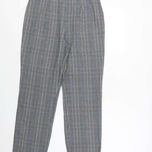 PRETTYLITTLETHING Womens Gold Check Polyester Dress Pants Trousers Size 10 L30 in Regular Zip