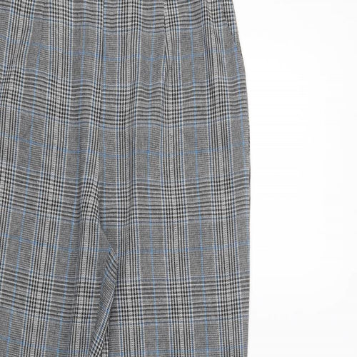PRETTYLITTLETHING Womens Gold Check Polyester Dress Pants Trousers Size 10 L30 in Regular Zip