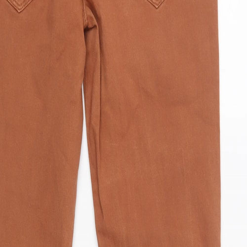 Yes Yes Womens Brown  Cotton Skinny Jeans Size 10 L32 in Regular Button