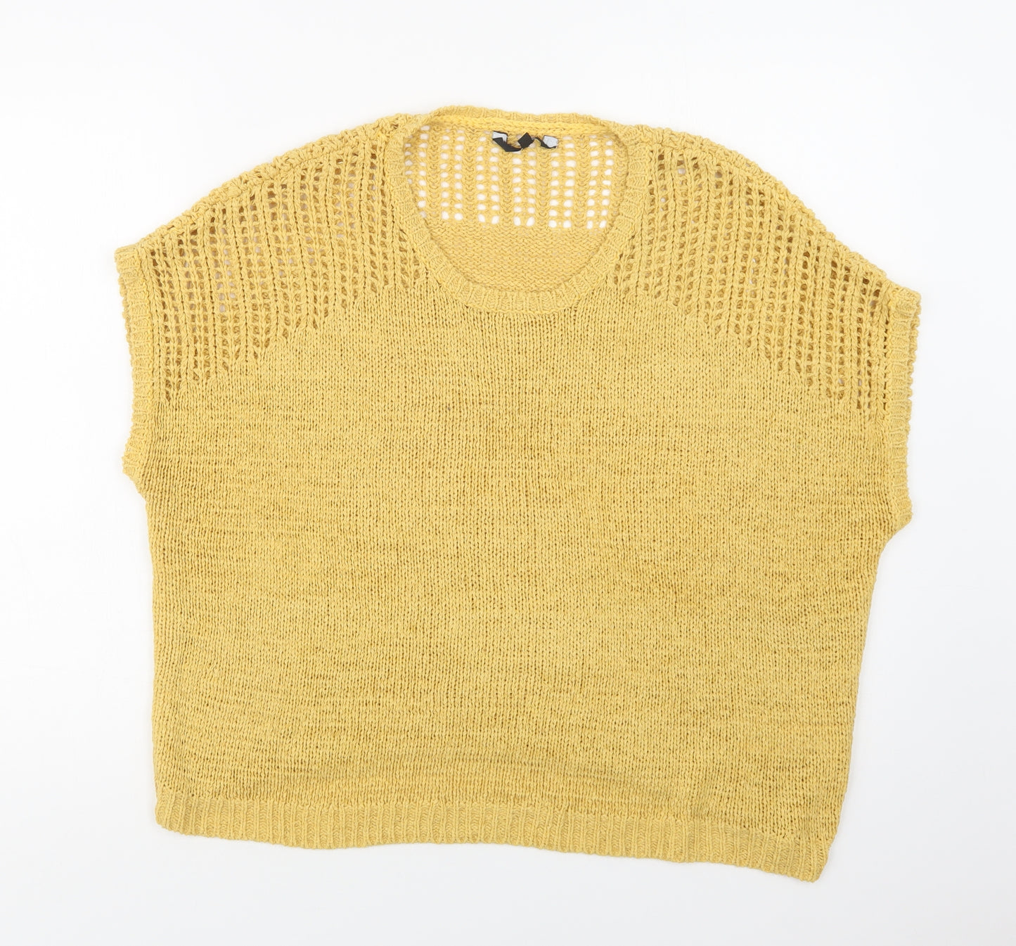 Preworn Womens Yellow Crew Neck  Acrylic Pullover Jumper Size S