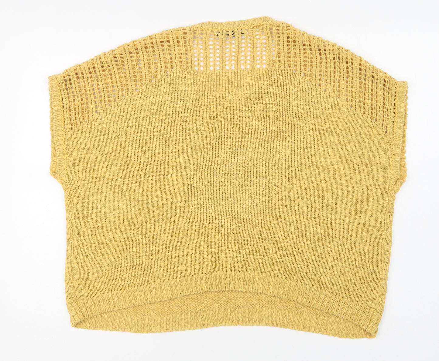 Preworn Womens Yellow Crew Neck  Acrylic Pullover Jumper Size S