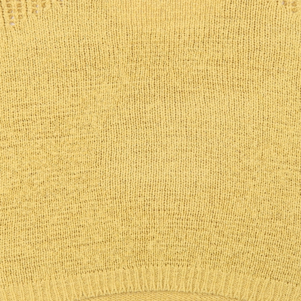 Preworn Womens Yellow Crew Neck  Acrylic Pullover Jumper Size S