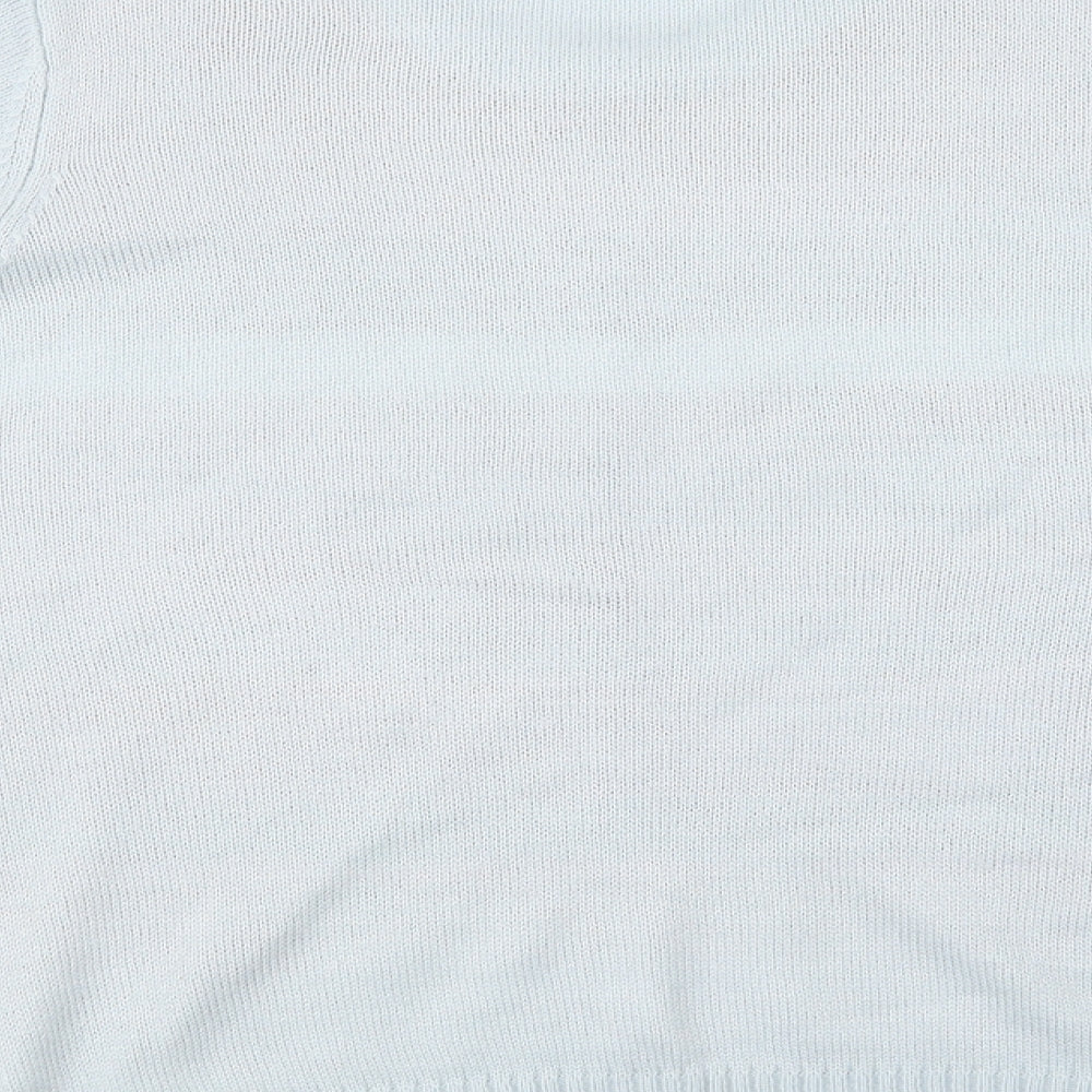 Avenue Womens Blue Crew Neck  Acrylic Pullover Jumper Size M   - Snowmen