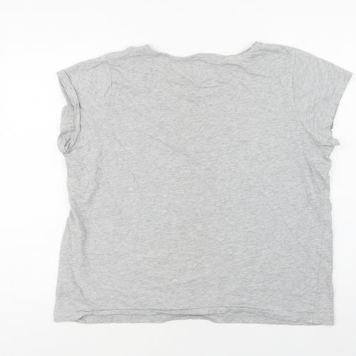 George Womens Grey Solid Cotton Top Pyjama Top Size 14   - Dream