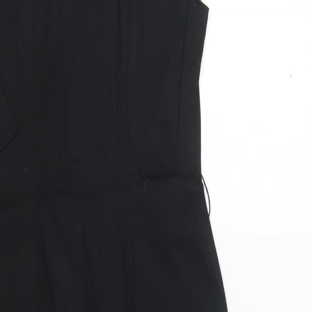 Dorothy Perkins Womens Black  Cotton Pencil Dress    V-Neck Button