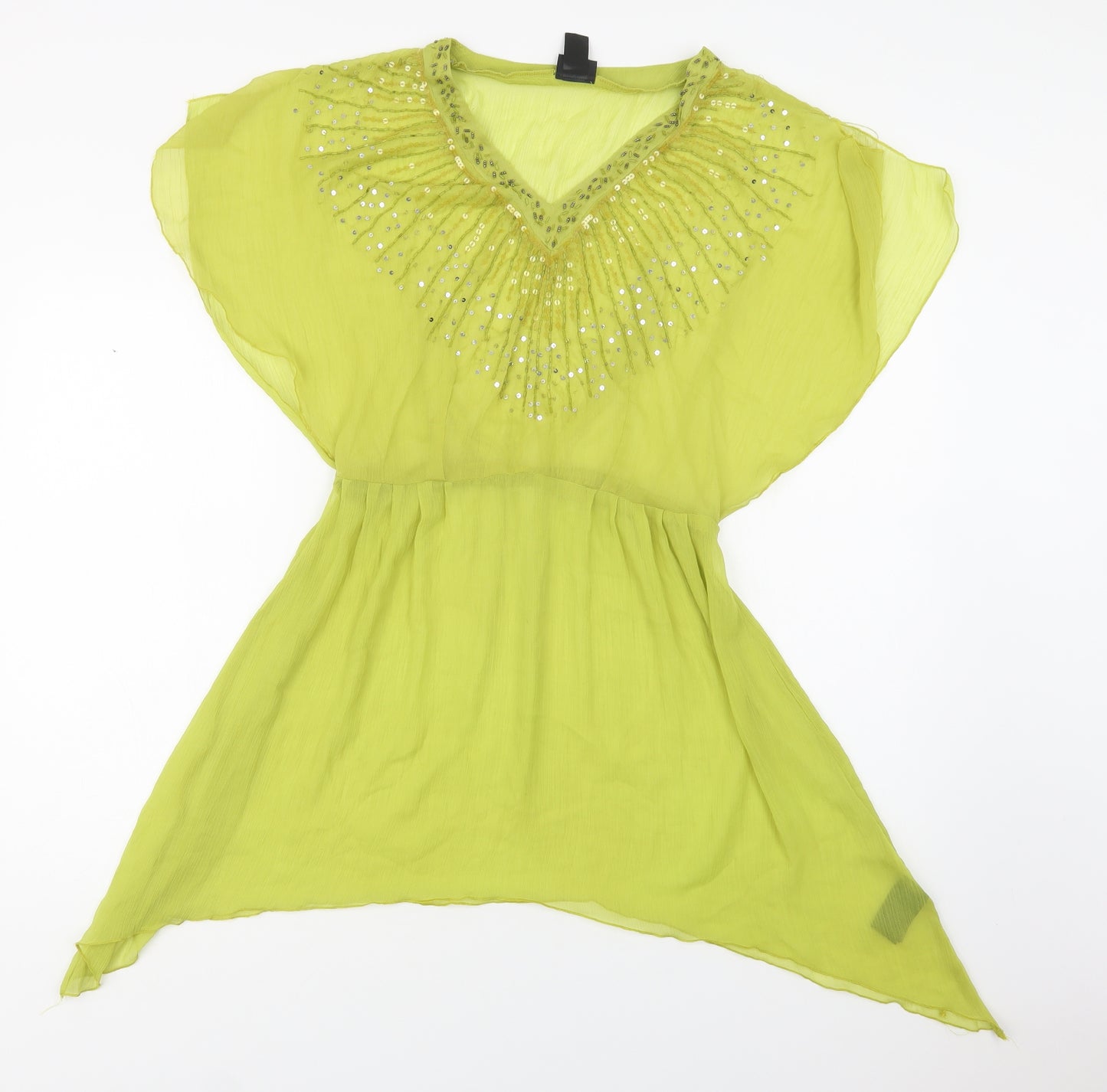 H&M Womens Green  Polyester A-Line  Size 8  V-Neck  - Beach Cover Up