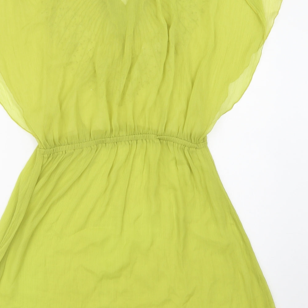 H&M Womens Green  Polyester A-Line  Size 8  V-Neck  - Beach Cover Up