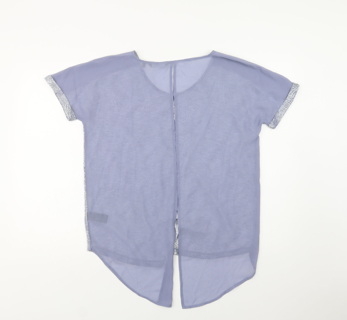 NEXT Womens Grey Geometric  Basic Blouse Size 10 Round Neck