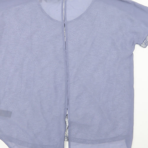 NEXT Womens Grey Geometric  Basic Blouse Size 10 Round Neck