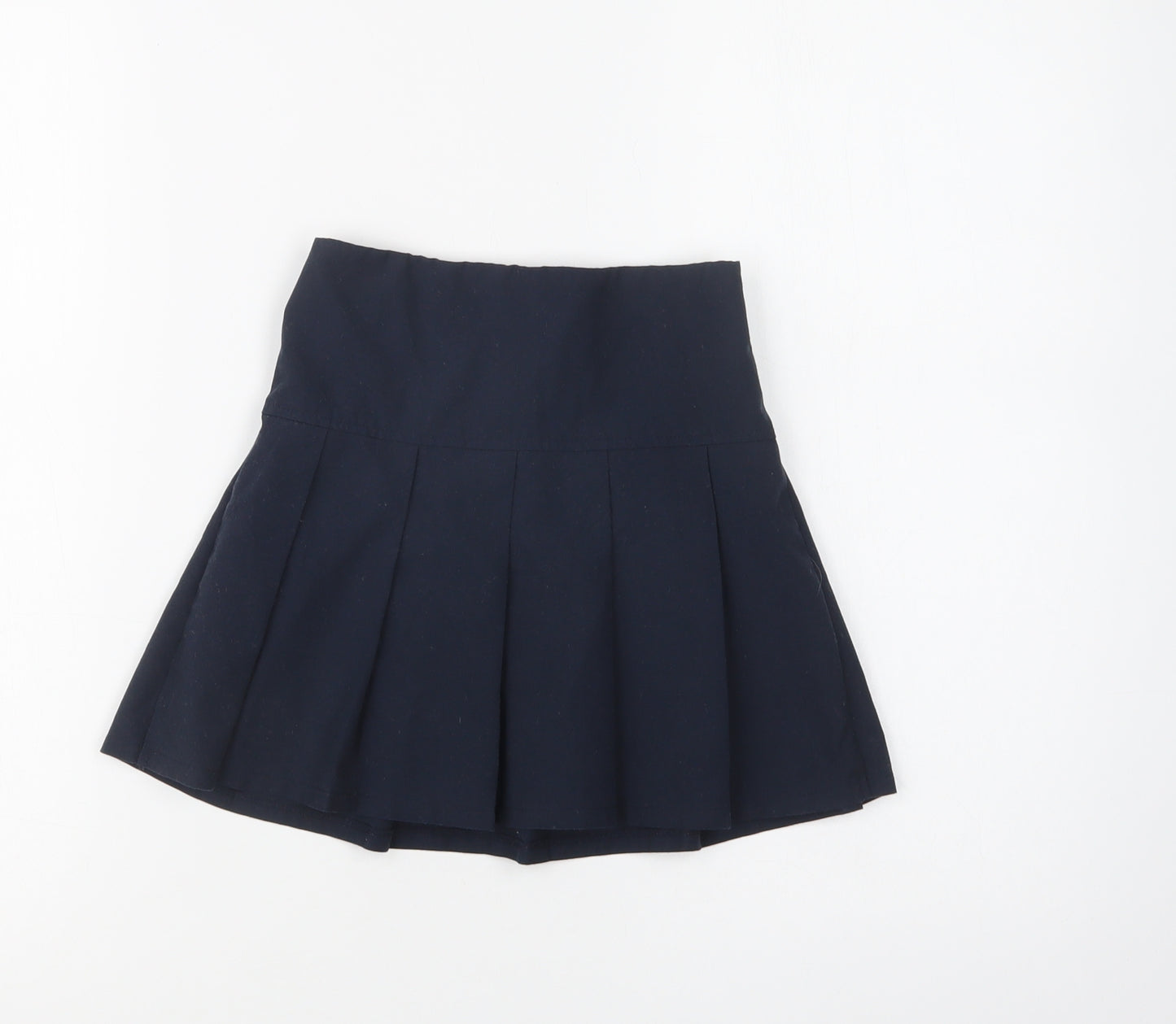 M&S Girls Blue  Polyester Pleated Skirt Size 4-5 Years  Regular  - School Wear