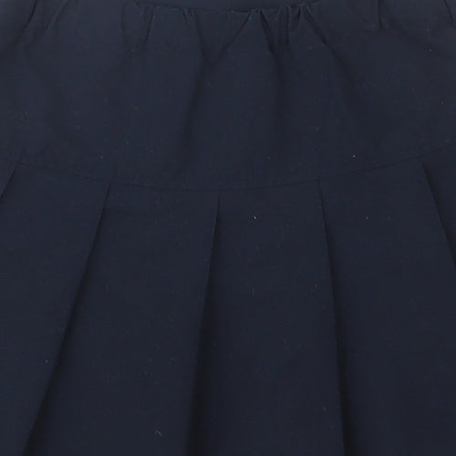 M&S Girls Blue  Polyester Pleated Skirt Size 4-5 Years  Regular  - School Wear