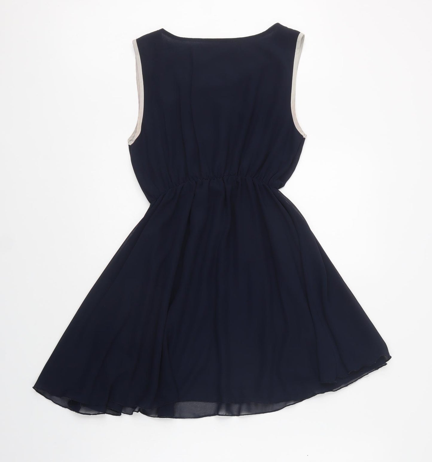 Mela Loves London Womens Blue  Polyester Fit & Flare  Size 12  Collared