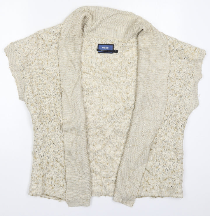 Mexx Womens Beige V-Neck  Acrylic Cardigan Jumper Size L