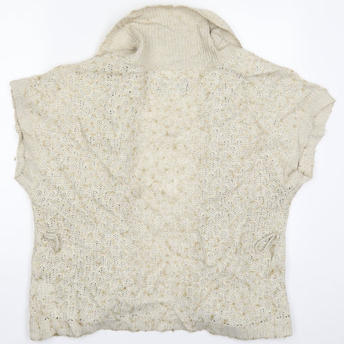 Mexx Womens Beige V-Neck  Acrylic Cardigan Jumper Size L