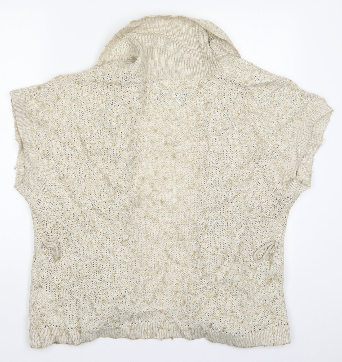 Mexx Womens Beige V-Neck  Acrylic Cardigan Jumper Size L