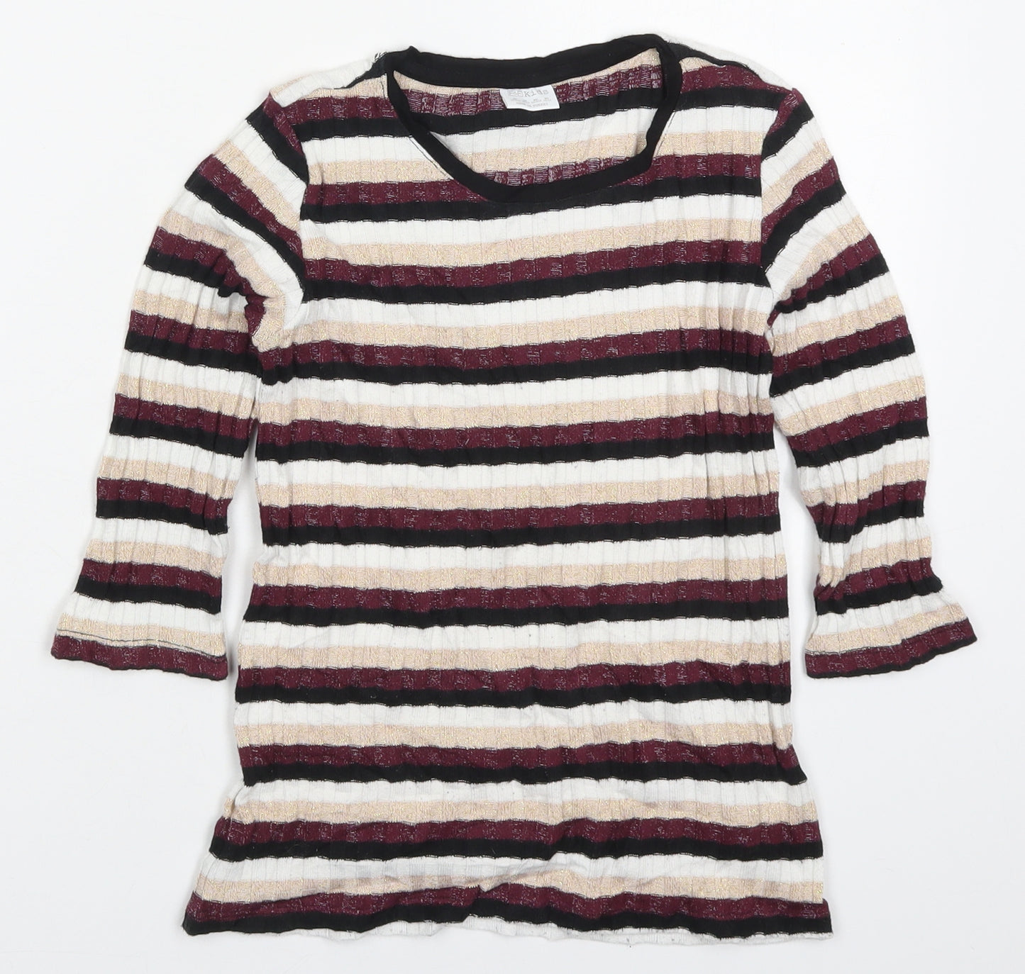 FF Girls Multicoloured Round Neck Striped Polyester Pullover Jumper Size 10-11 Years  Pullover