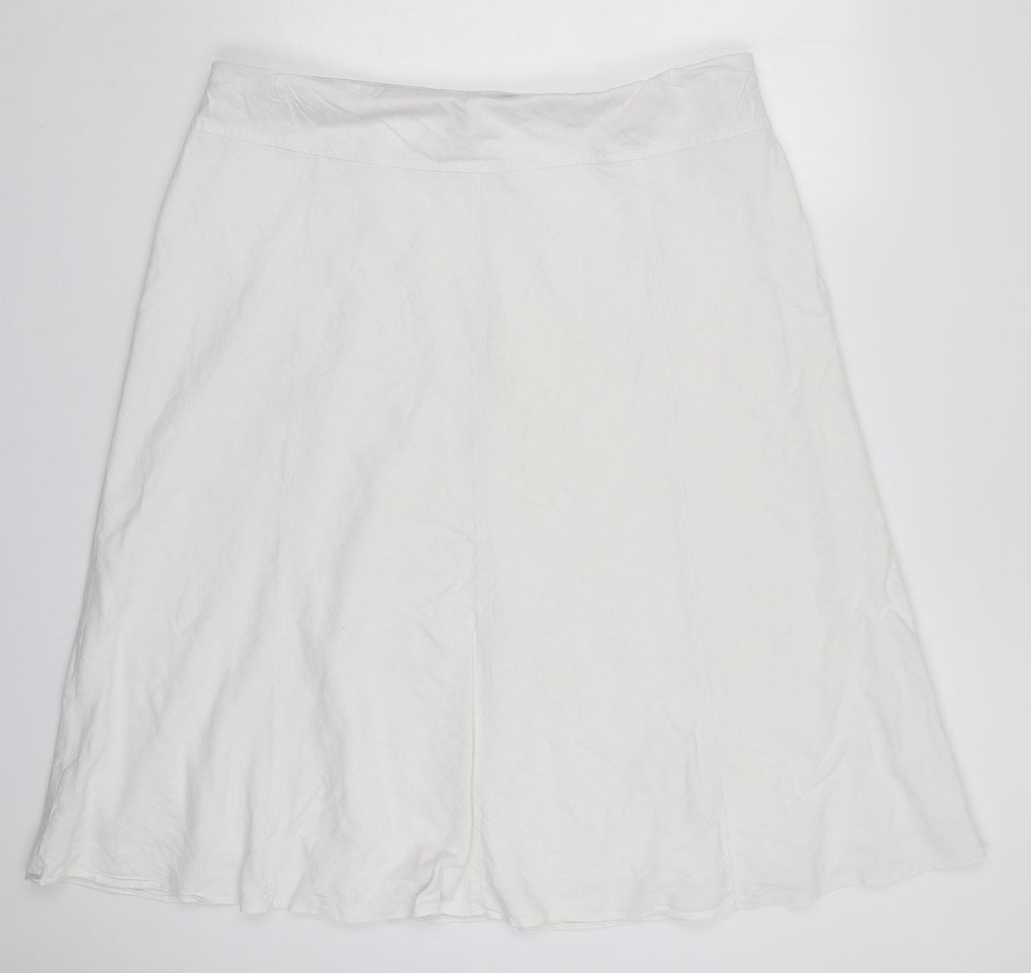 Marks and Spencer Womens White  Linen Swing Skirt Size 20