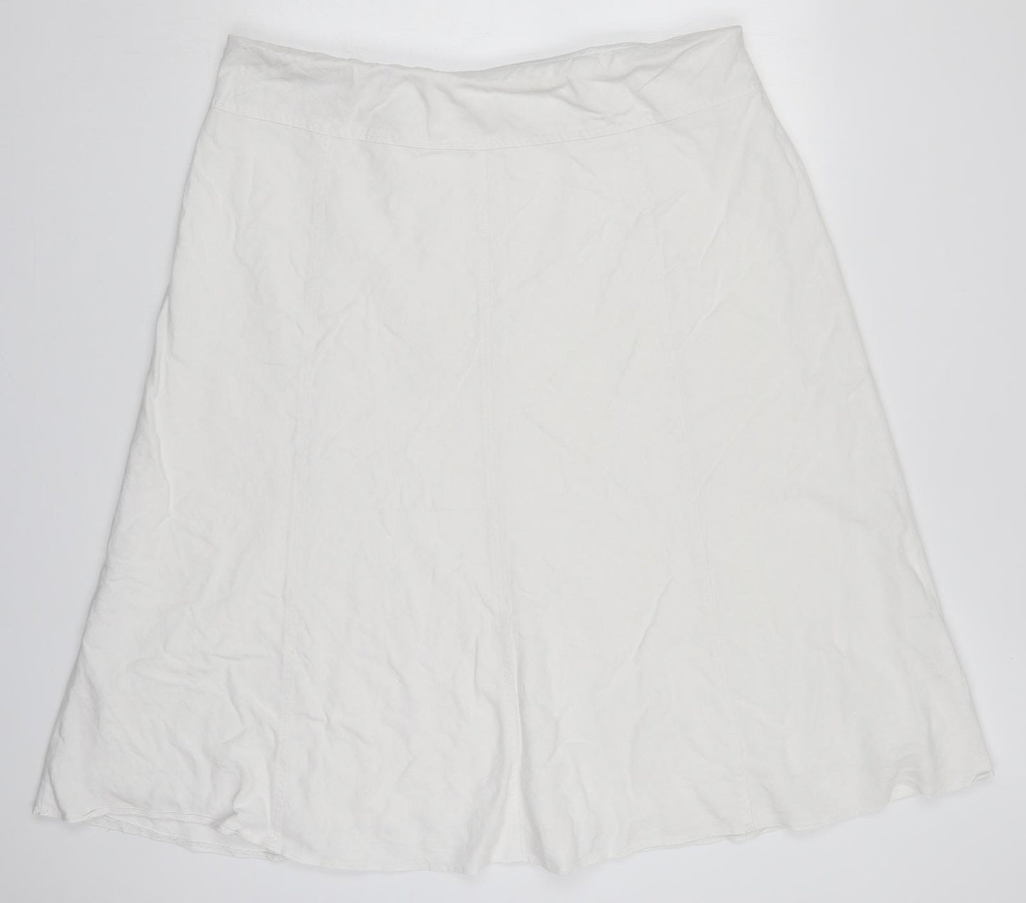 Marks and Spencer Womens White  Linen Swing Skirt Size 20