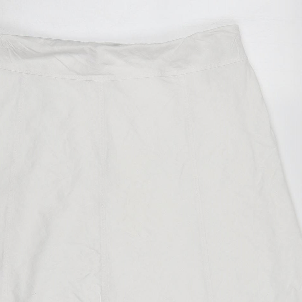 Marks and Spencer Womens White  Linen Swing Skirt Size 20