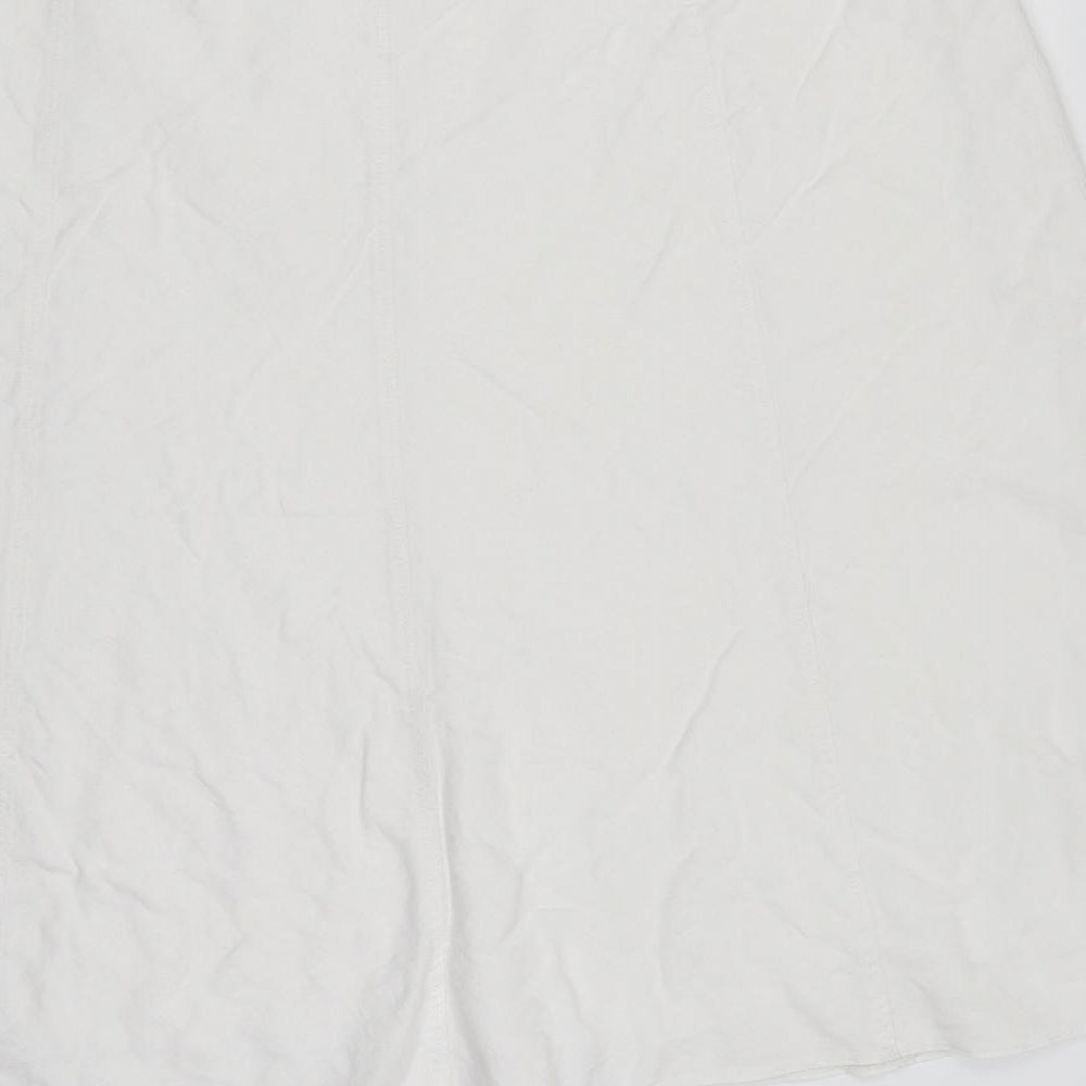 Marks and Spencer Womens White  Linen Swing Skirt Size 20