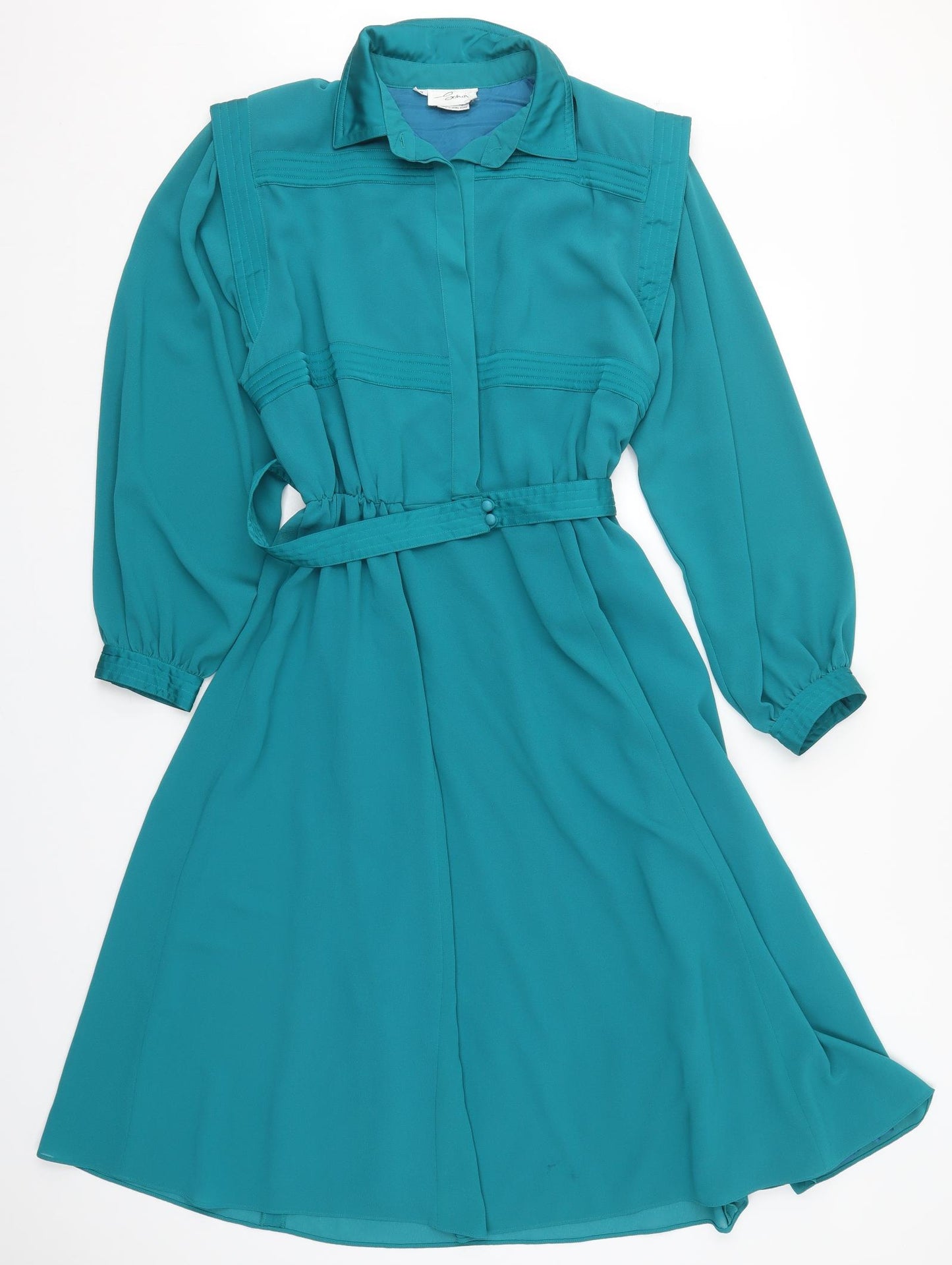 Schoi Womens Blue  Viscose Skater Dress  Size 16  Collared Button